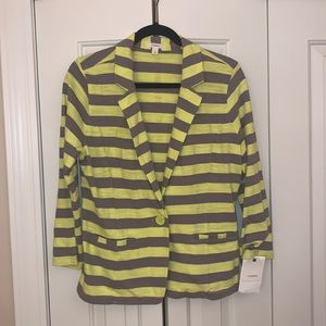 Caslon Lime & Gray Stripe Jacket